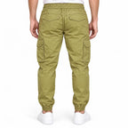 Olive Khaki Rib Six pocket jogger | Relaxed Fit Casual Pants