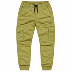 Olive Khaki Rib Six pocket jogger | Relaxed Fit Casual Pants