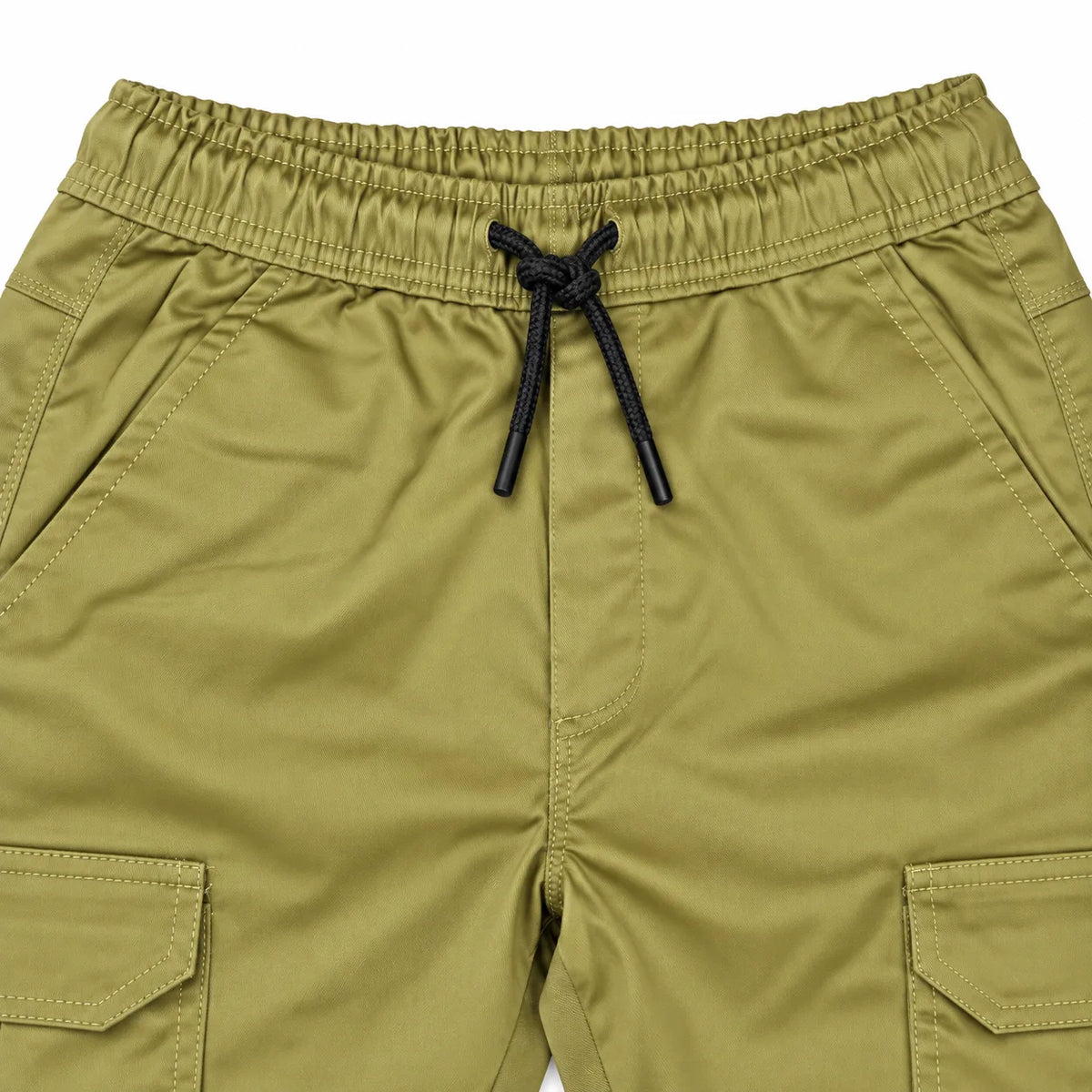 Olive Khaki Rib Six pocket jogger | Relaxed Fit Casual Pants