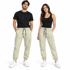 Off-White Khaki Rib Six pocket jogger | Relaxed Fit Casual Pants