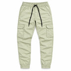 Off-White Khaki Rib Six pocket jogger | Relaxed Fit Casual Pants