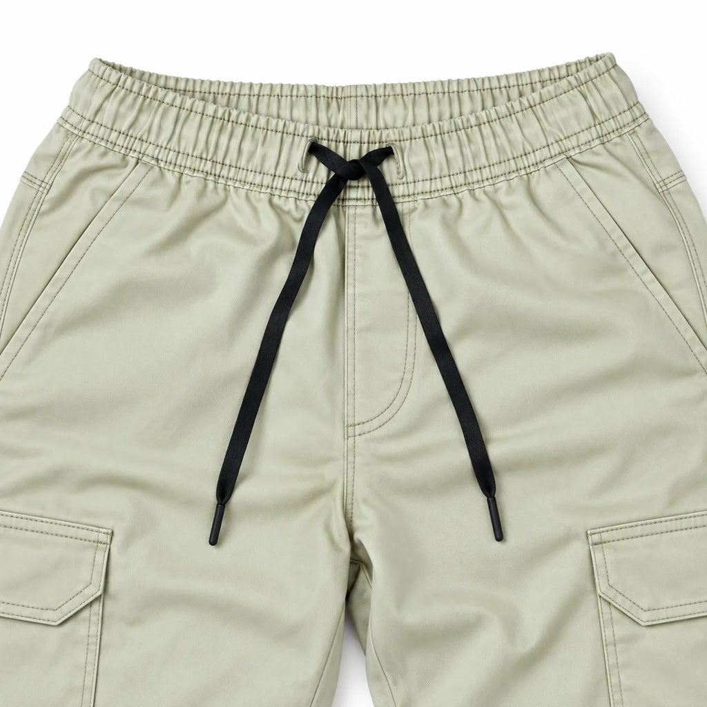 Off-White Khaki Rib Six pocket jogger | Relaxed Fit Casual Pants