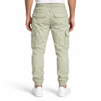 Off-White Khaki Rib Six pocket jogger | Relaxed Fit Casual Pants