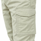 Off-White Khaki Rib Six pocket jogger | Relaxed Fit Casual Pants