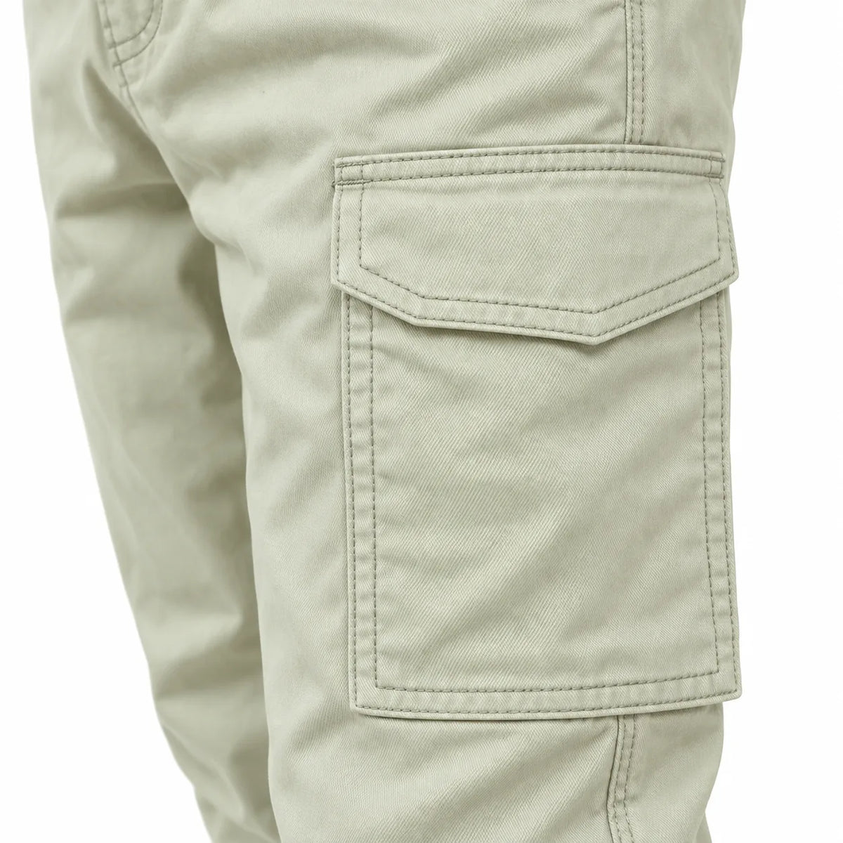 Off-White Khaki Rib Six pocket jogger | Relaxed Fit Casual Pants