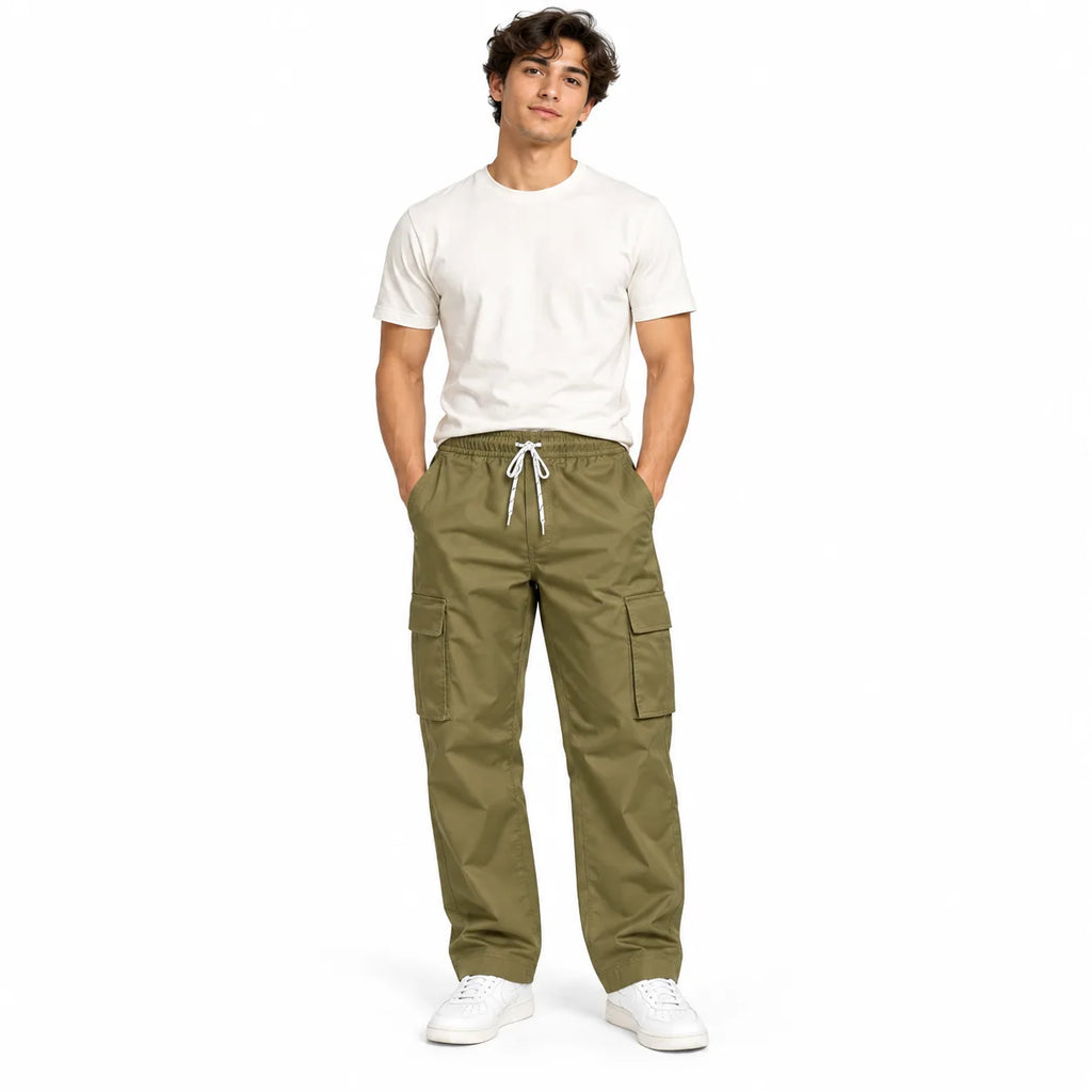 Camel Brown Full Baggy Cargo Trousers