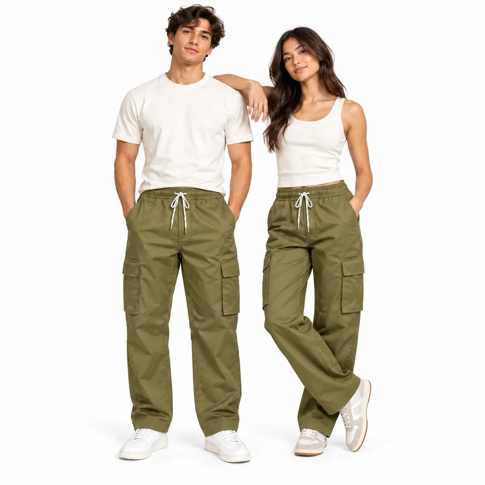 Camel Brown Full Baggy Cargo Trousers