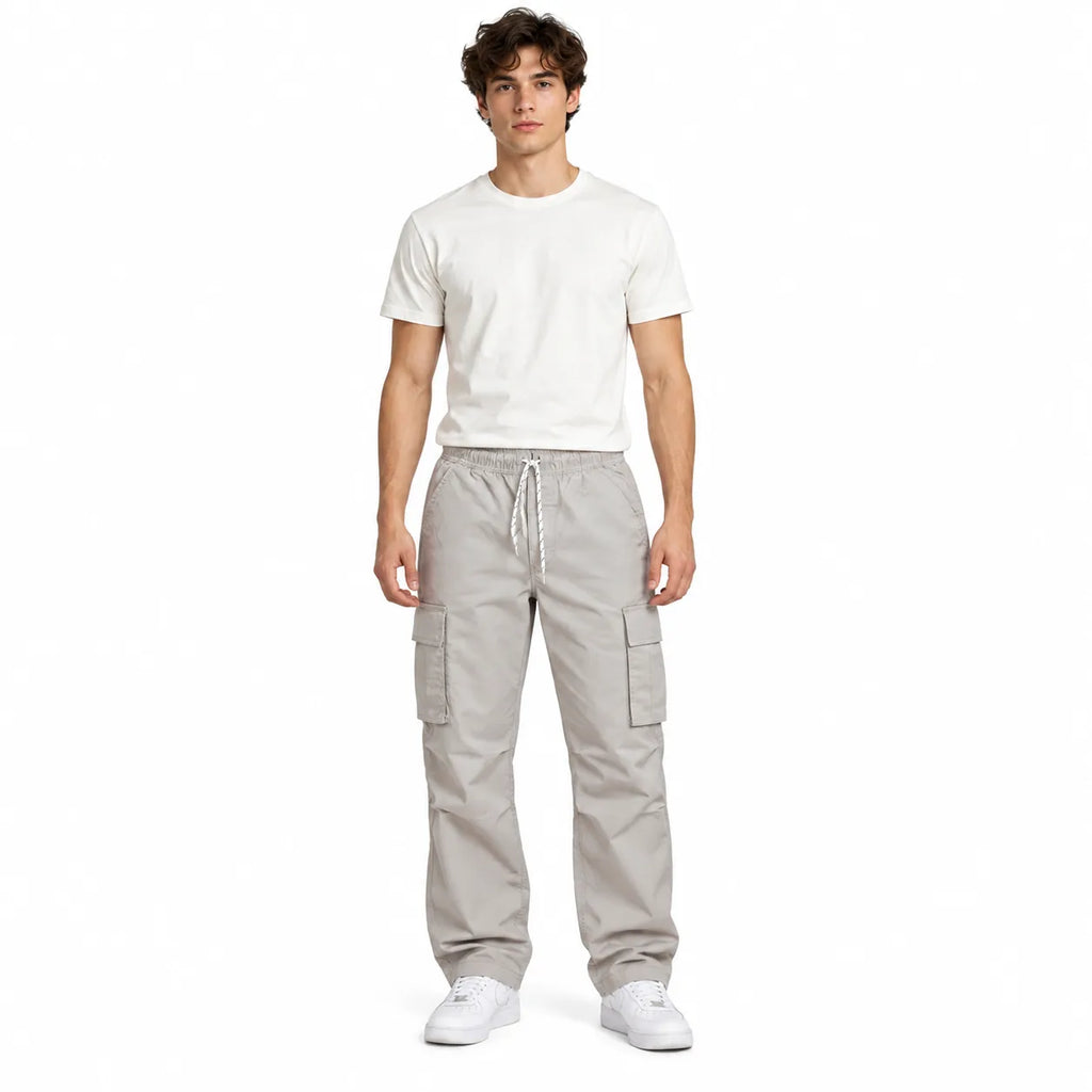ASH GREY Full Baggy Cargo Trousers