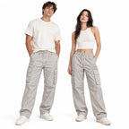 ASH GREY Full Baggy Cargo Trousers