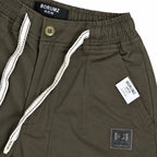 Cotton Twill Drawstring Shorts - Olive Brown