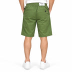 Cotton Twill Drawstring Shorts - Olive Green