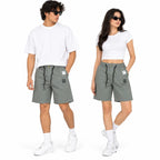 Cotton Twill Drawstring Shorts - Stone Grey