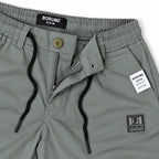 Cotton Twill Drawstring Shorts - Stone Grey