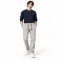 Light Stone Drawstring Cotton Trousers - Pants - Semi-Baggy