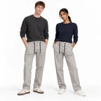 Light Stone Drawstring Cotton Trousers - Pants - Semi-Baggy