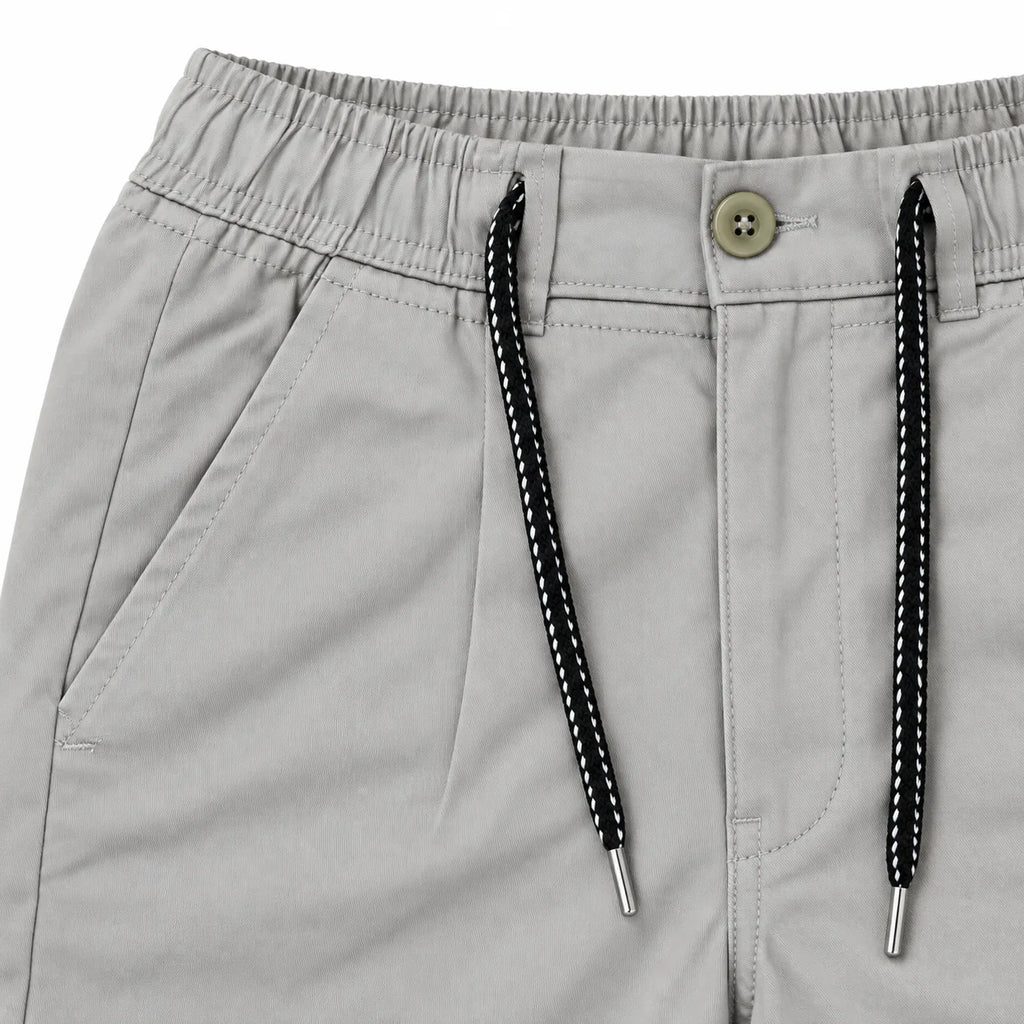 Light Stone Drawstring Cotton Trousers - Pants - Semi-Baggy