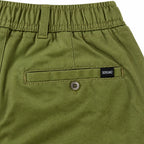 Olive Green Drawstring Cotton Trousers - Pants - Semi-Baggy