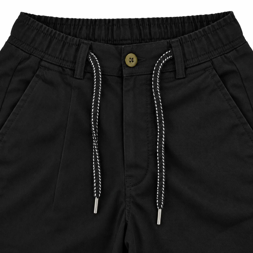Black Drawstring Cotton Trousers - Pants - Semi-Baggy