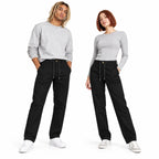 Black Drawstring Cotton Trousers - Pants - Semi-Baggy