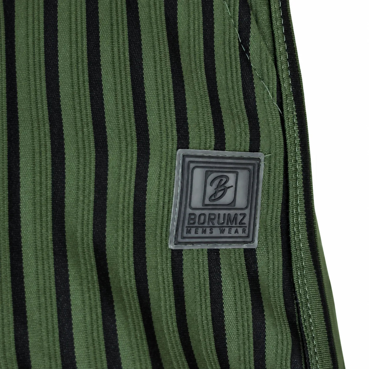 Dark Olive & Black Striped Cargo Joggers - Cotton Trousers
