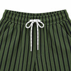 Dark Olive & Black Striped Cargo Joggers - Cotton Trousers