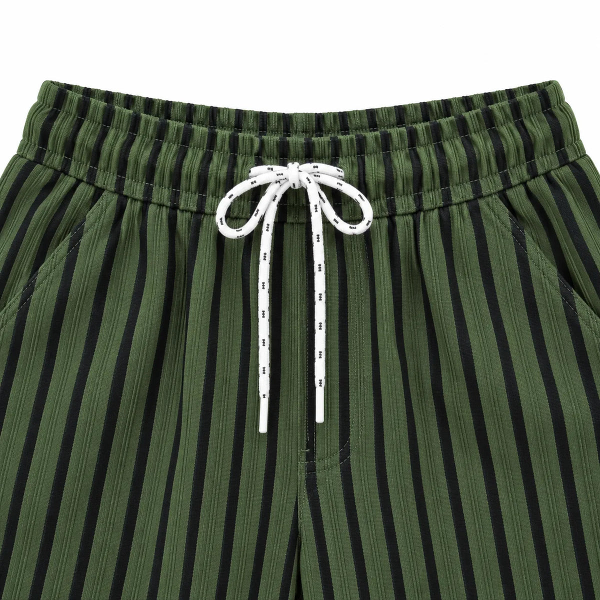 Dark Olive & Black Striped Cargo Joggers - Cotton Trousers