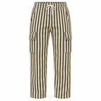Dark Olive & Black Striped Cargo Joggers - Cotton Trousers