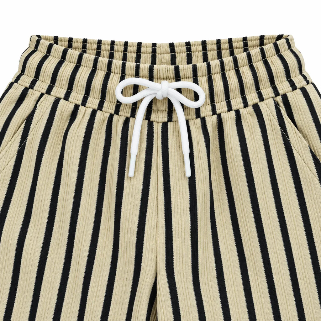 Dark Olive & Black Striped Cargo Joggers - Cotton Trousers