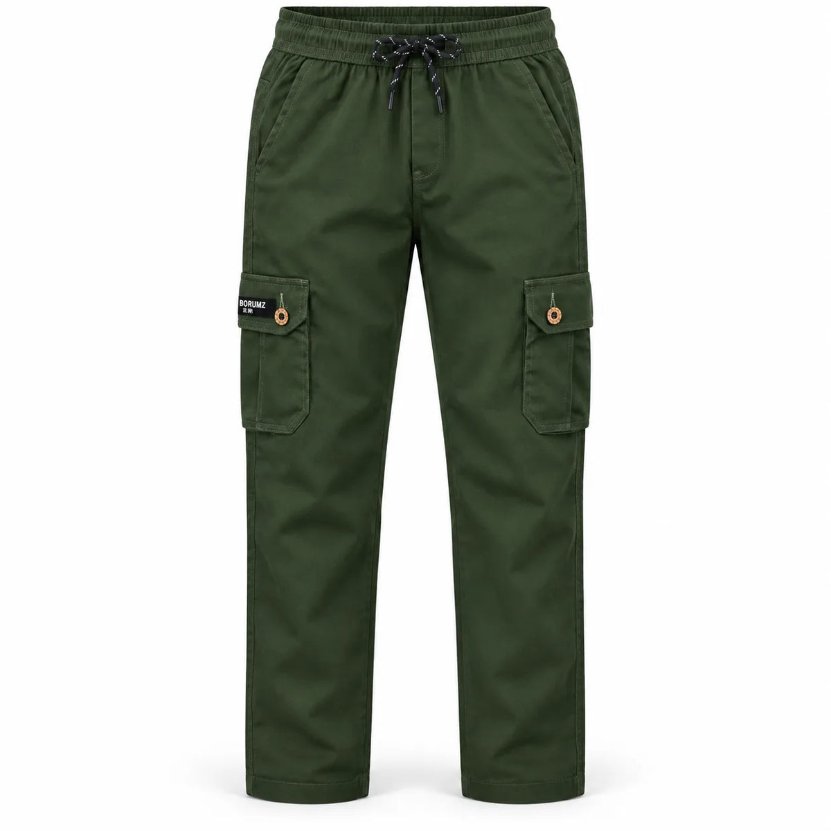 Dark Olive Cargo Pants - Cotton Trousers