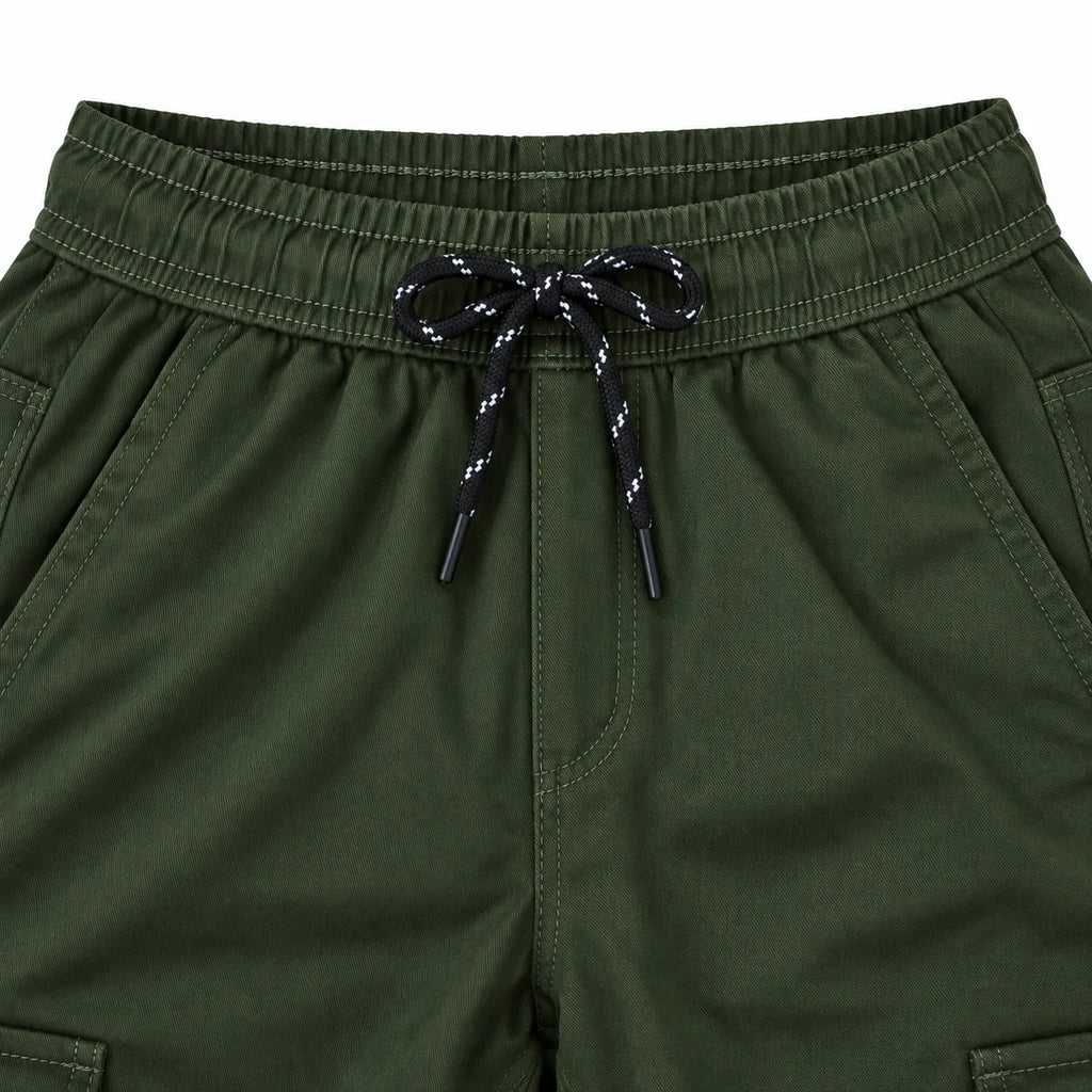 Dark Olive Cargo Pants - Cotton Trousers
