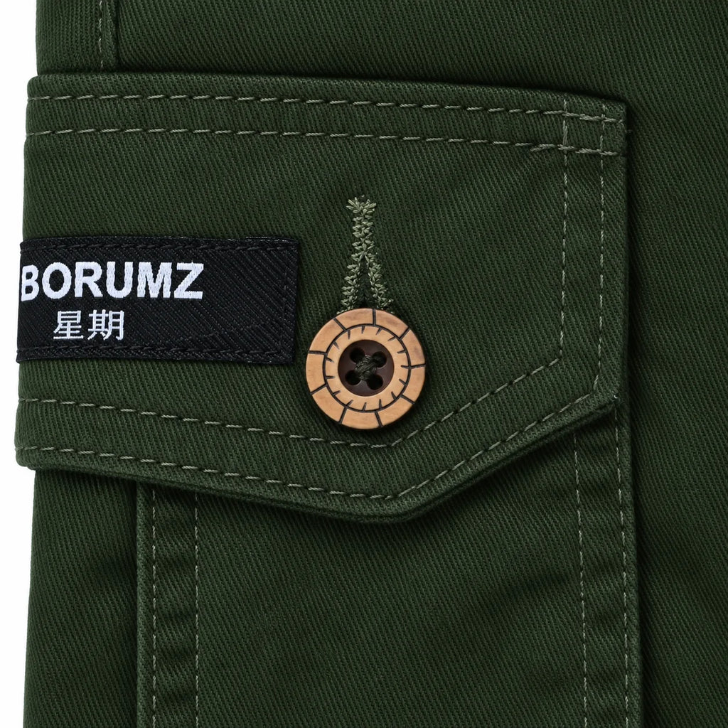 Dark Olive Cargo Pants - Cotton Trousers