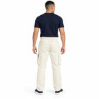 Off White Cotton Cargo Pants - Regular Fit Utility Trousers