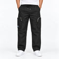 Black Cotton Cargo Pants - Regular Fit Utility Trousers