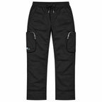 Black Cotton Cargo Pants - Regular Fit Utility Trousers