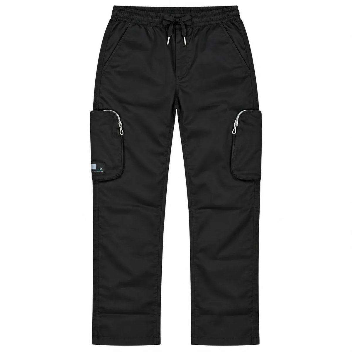 Black Cotton Cargo Pants - Regular Fit Utility Trousers