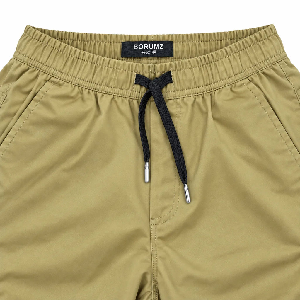 Khaki Cotton Cargo Pants - Regular Fit Utility Trousers
