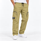 Khaki Cotton Cargo Pants - Regular Fit Utility Trousers