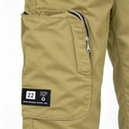 Khaki Cotton Cargo Pants - Regular Fit Utility Trousers