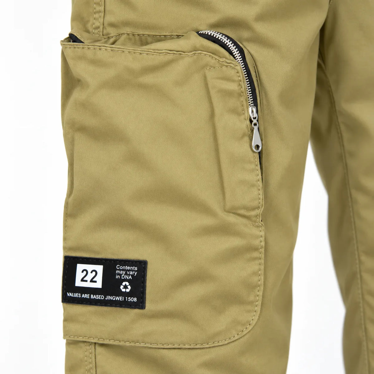 Khaki Cotton Cargo Pants - Regular Fit Utility Trousers