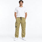Khaki Cotton Cargo Pants - Regular Fit Utility Trousers