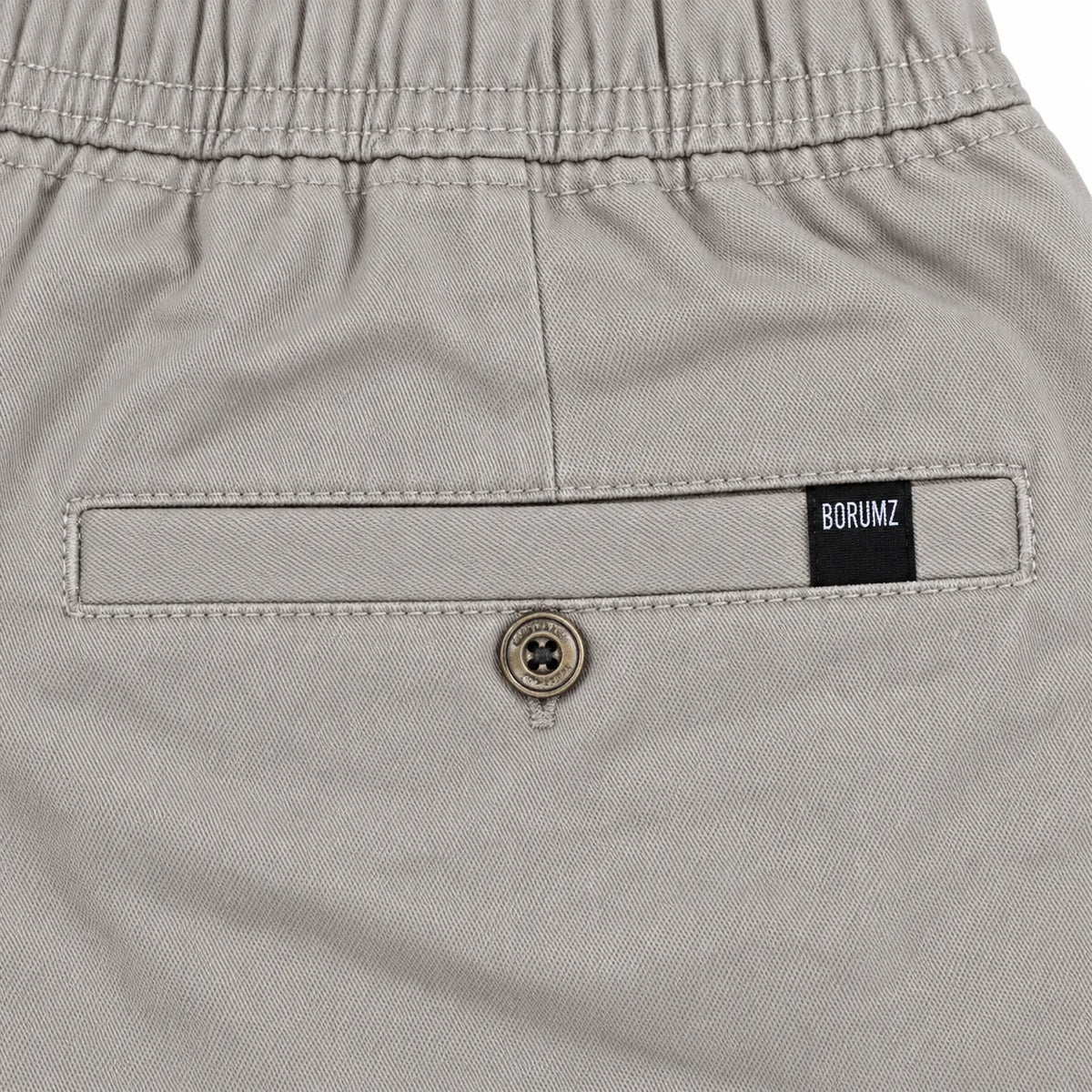 Stone Grey Cotton Cargo Pants - Regular Fit Utility Trousers