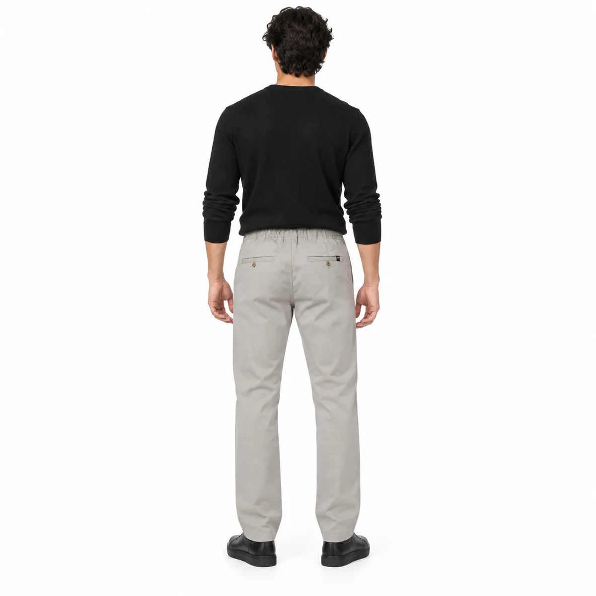 Stone Grey Cotton Cargo Pants - Regular Fit Utility Trousers