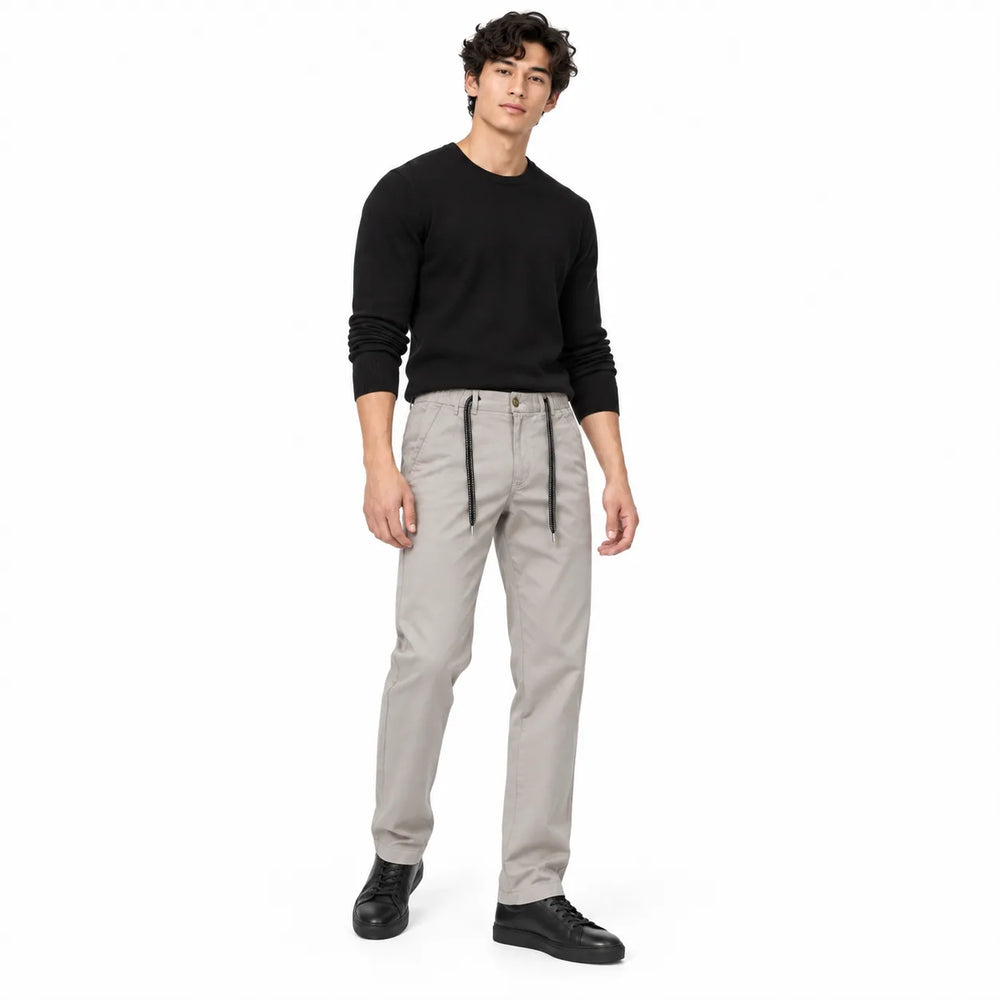 Stone Grey Cotton Cargo Pants - Regular Fit Utility Trousers