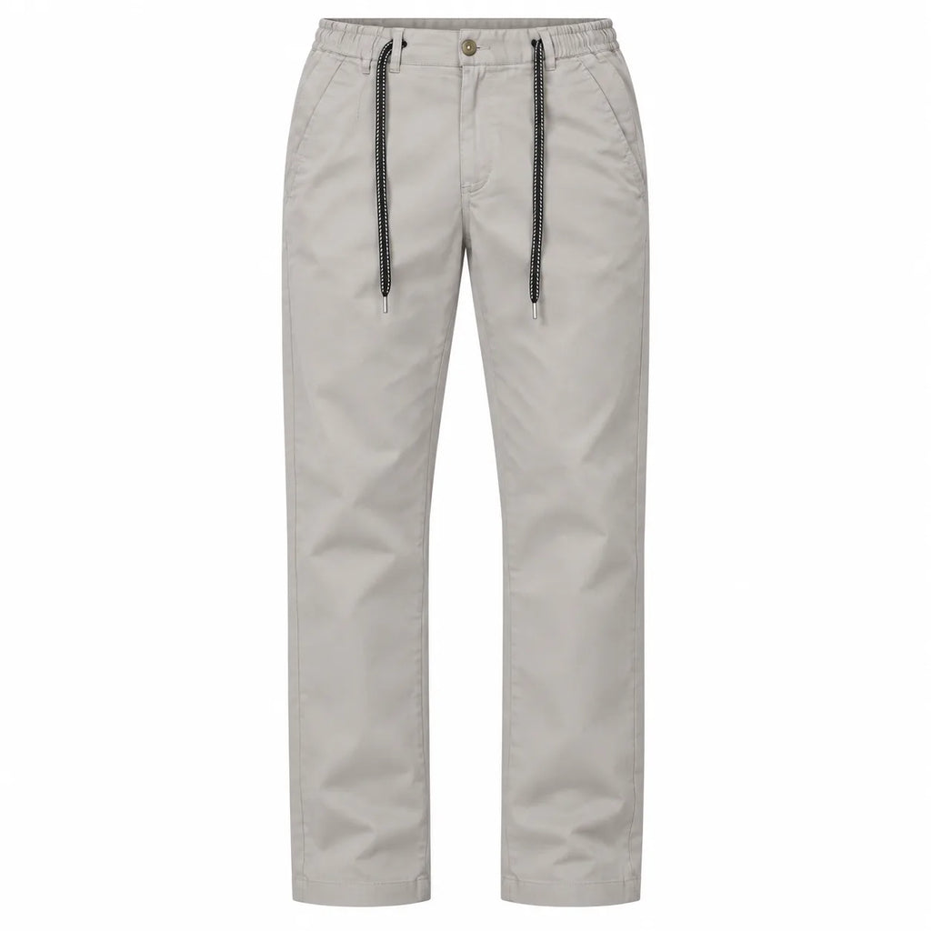 Stone Grey Cotton Cargo Pants - Regular Fit Utility Trousers