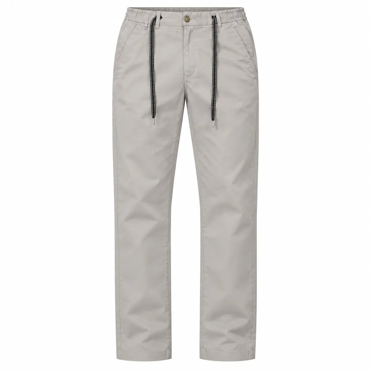 Stone Grey Cotton Cargo Pants - Regular Fit Utility Trousers