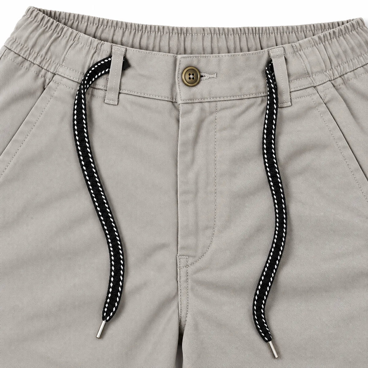 Stone Grey Cotton Cargo Pants - Regular Fit Utility Trousers