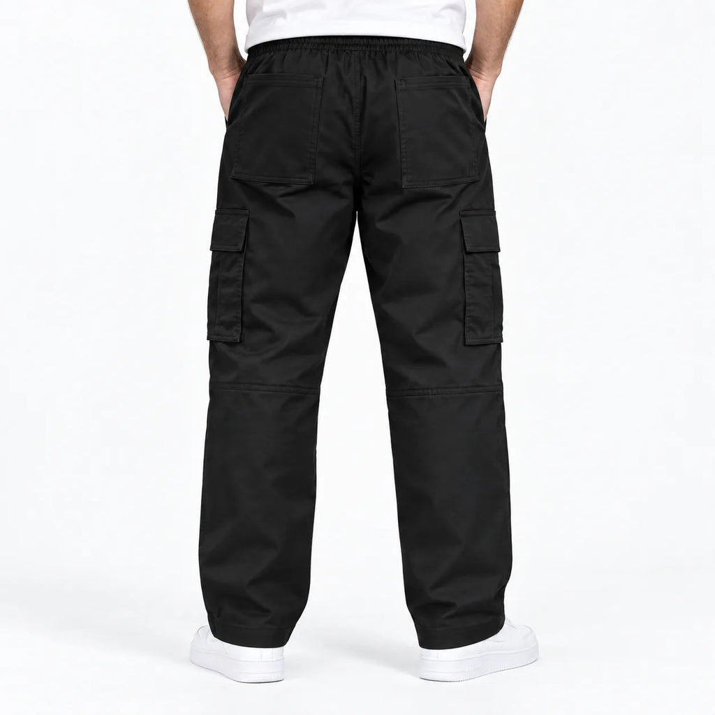 Black Full Baggy Cargo Trousers