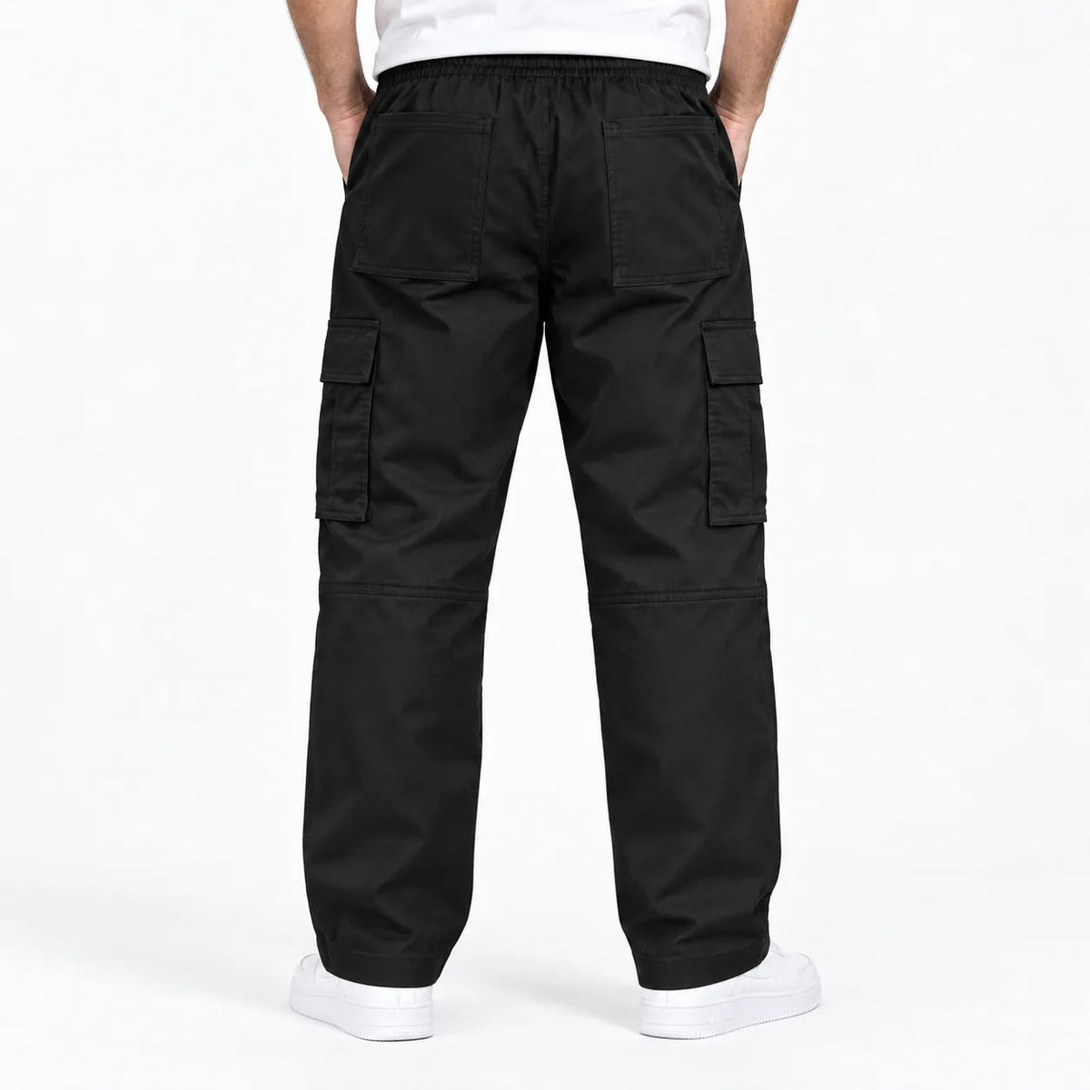 Black Full Baggy Cargo Trousers