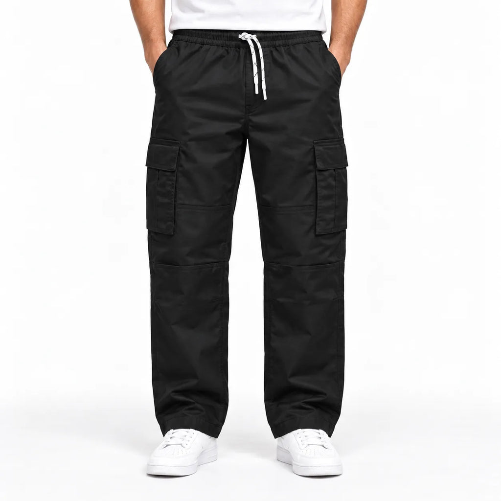 Black Full Baggy Cargo Trousers