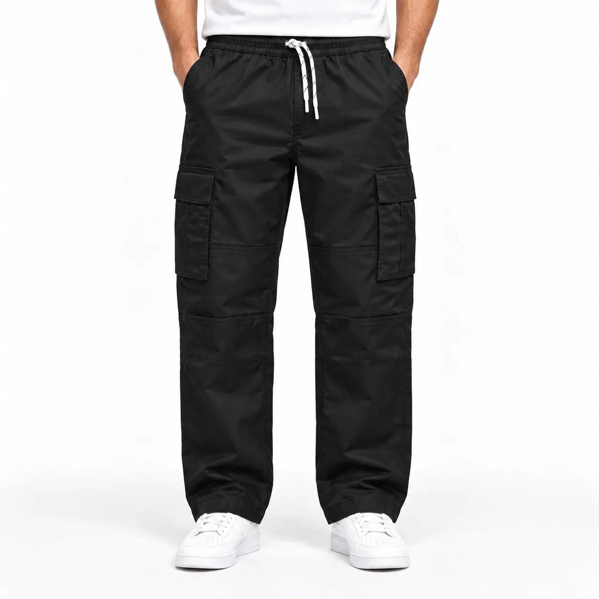 Black Full Baggy Cargo Trousers